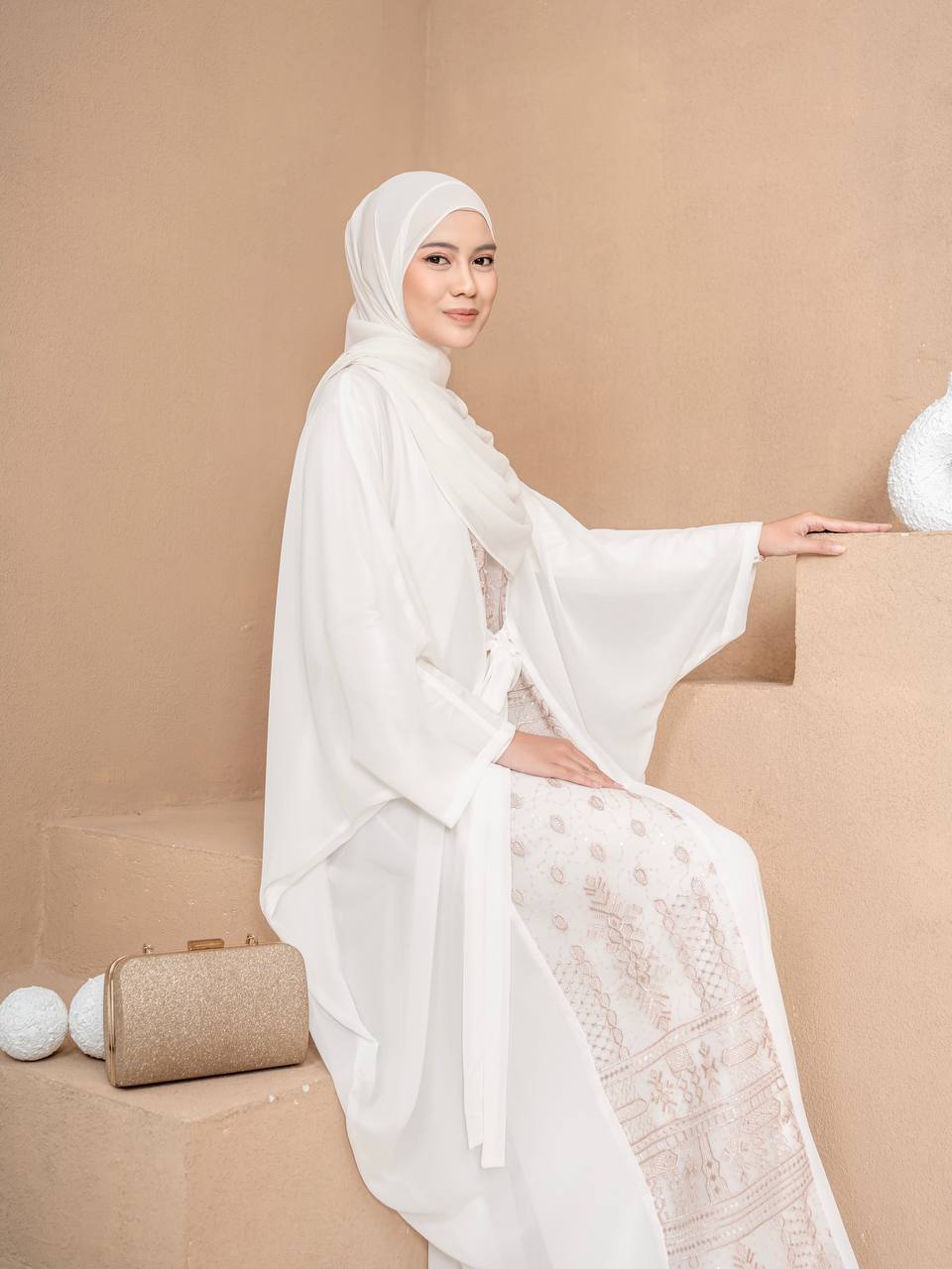 Azmiza - Lana Kaftan(Kaftan Gamis Umroh Haji Daily Bahan Ceruty Babydoll Premium)