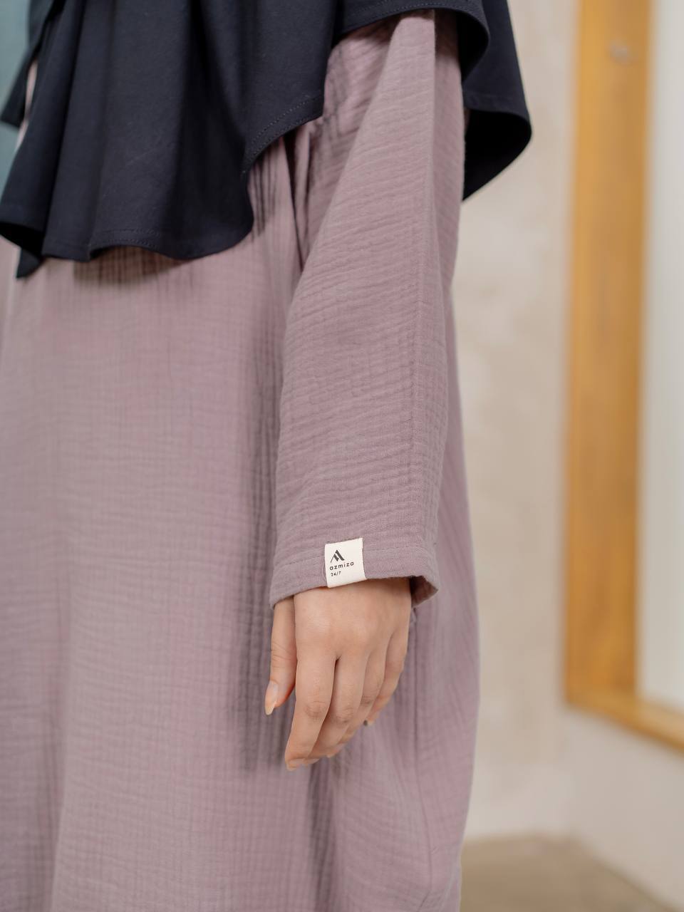 Azmiza - Cana Midi Dress (Dress Midi Oversize Daily Umroh Haji Bahan Cotton Foam)