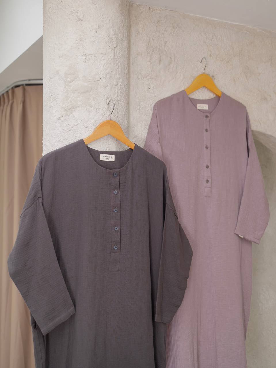 Azmiza - Cana Midi Dress (Dress Midi Oversize Daily Umroh Haji Bahan Cotton Foam)
