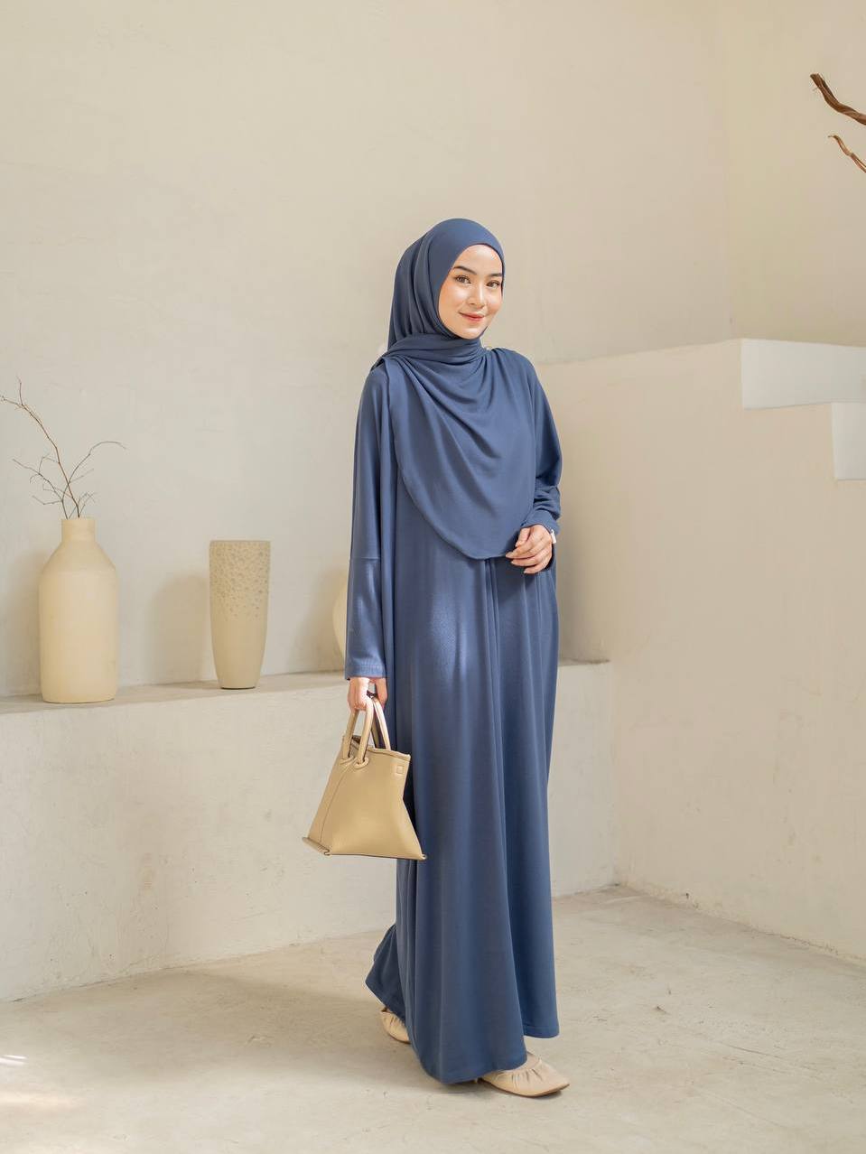 Azmiza - Kejora - Loose Hand-(ABAYA ONLY)- (Abaya Oversize Up To Jumbo Size Daily Umroh Haji Bahan Soft Rib Knit)