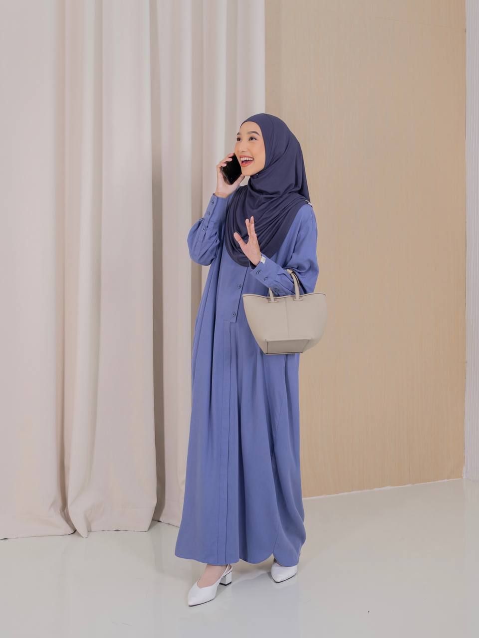 Azmiza - Izzy Dress - Soft Cotton Premium ( Dress Daily Special Occasion Umroh Haji Bahan Premium Soft Cotton)