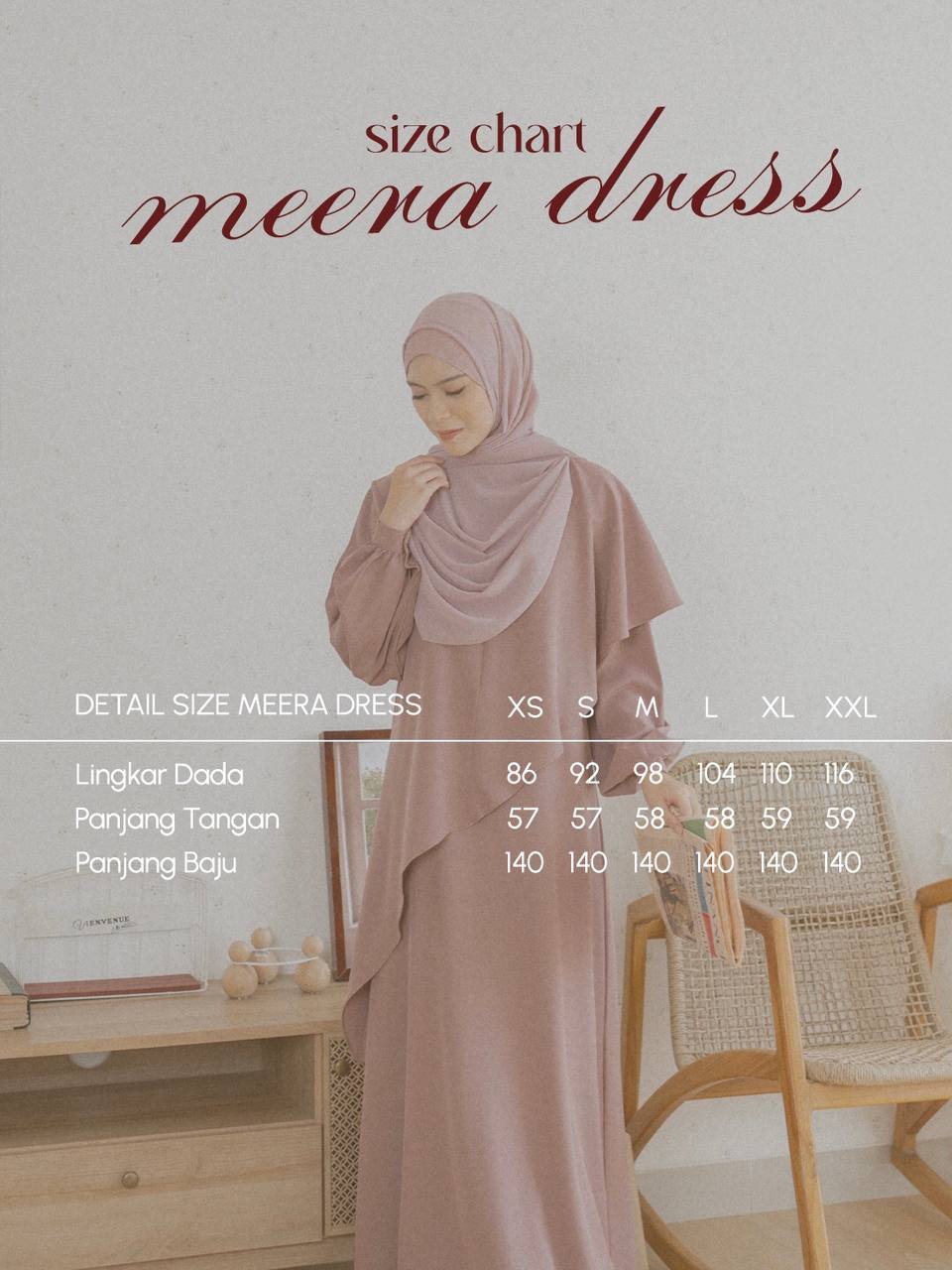 Azmiza - Meera - Dress (Dress Daily Haji Umroh Bahan Soft Linen)