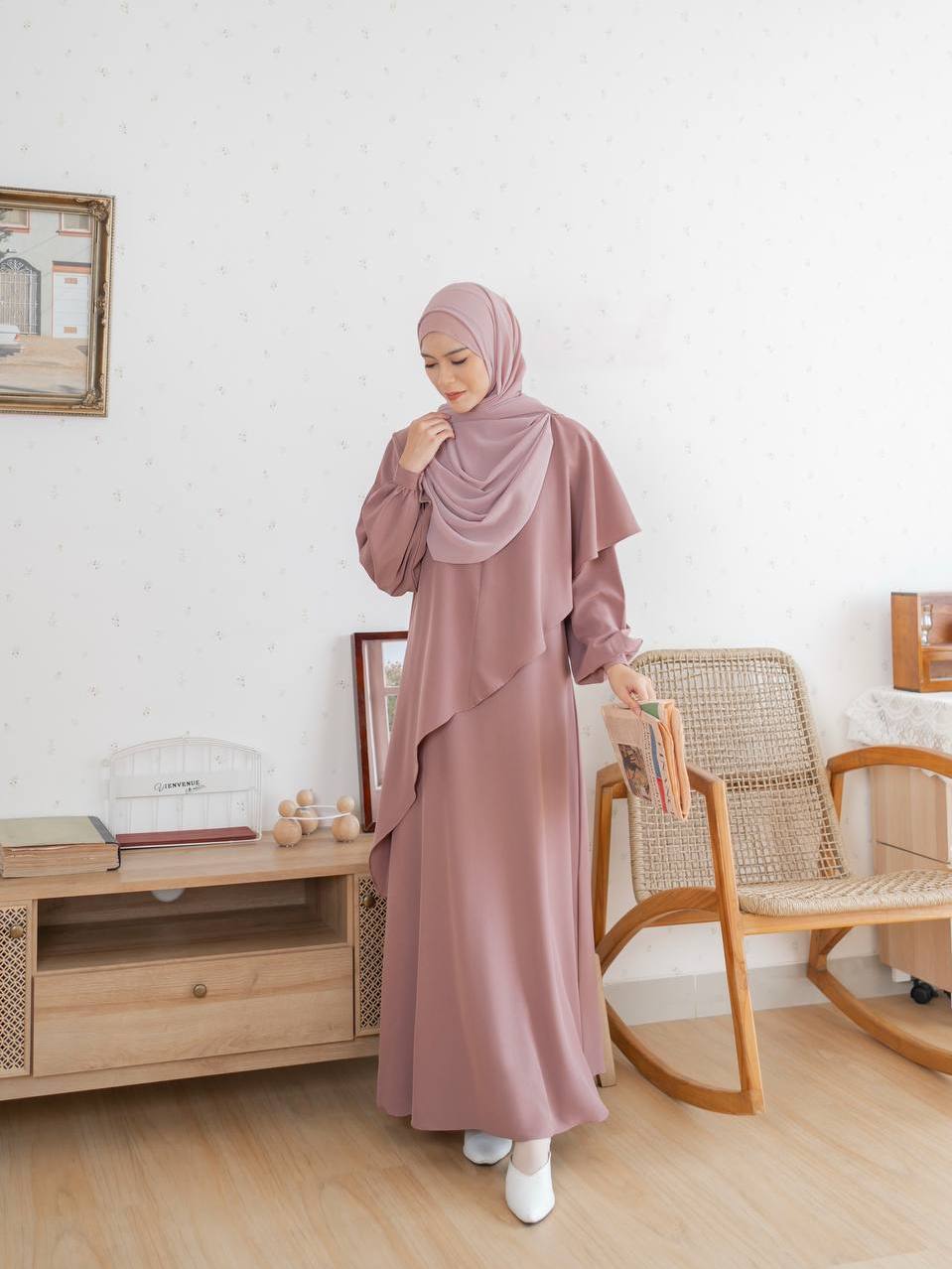 Azmiza - Meera - Dress (Dress Daily Haji Umroh Bahan Soft Linen)