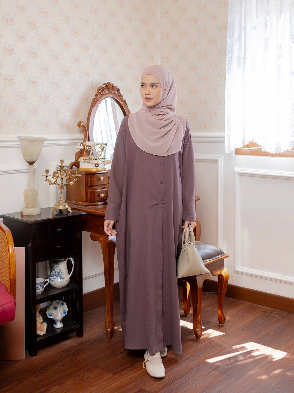 Azmiza - Izzy Dress - Soft Cotton Premium ( Dress Daily Special Occasion Umroh Haji Bahan Premium Soft Cotton)
