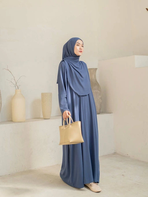 Image of Azmiza - Kejora - Loose Hand-(ABAYA ONLY)- (Abaya Oversize Up To Jumbo Size Daily Umroh Haji Bahan Soft Rib Knit)