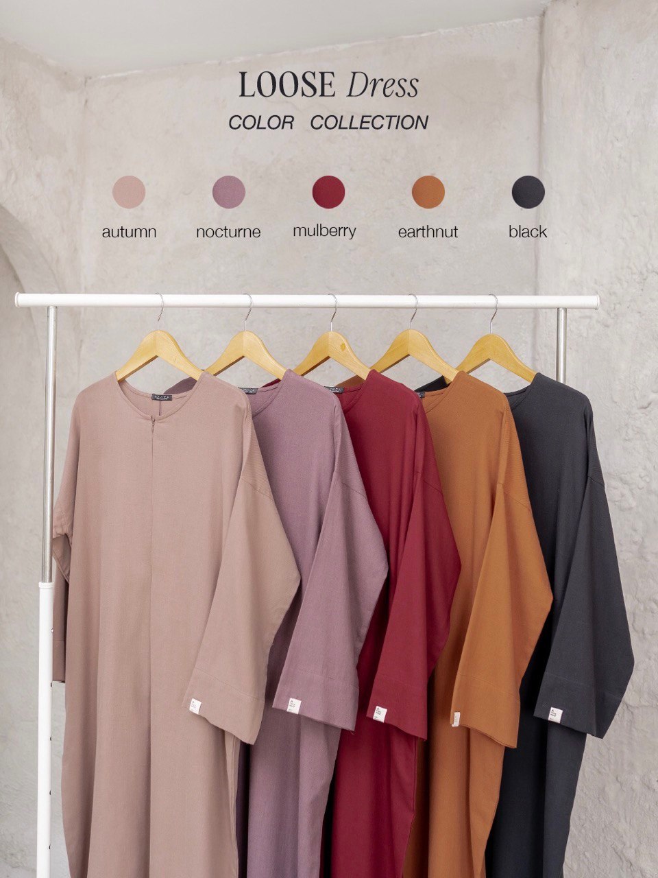 Azmiza - Loose Dress (Dress Oversize Up To Jumbo Size Daily Umroh Haji Bahan Soft Cotton Premium)