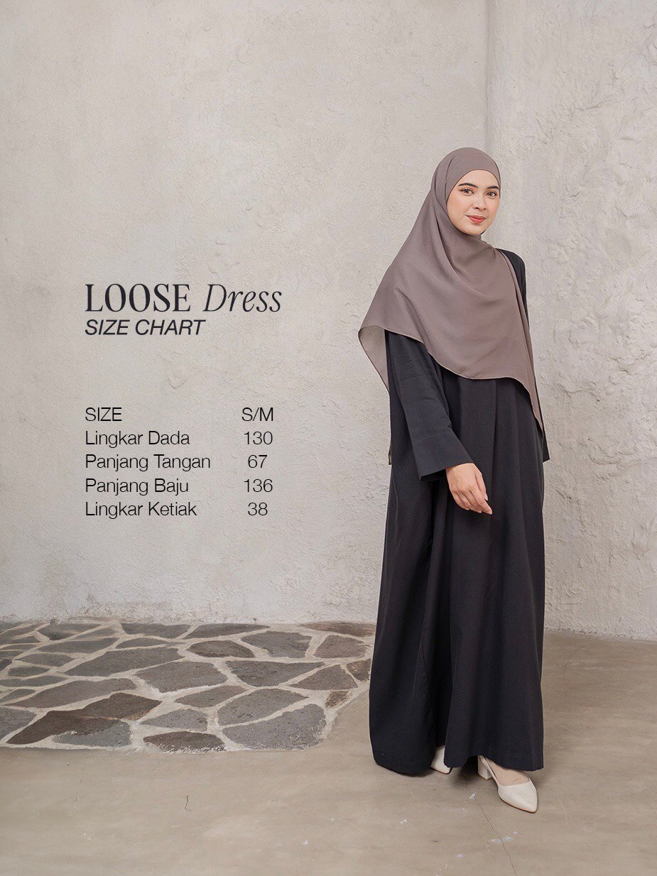 Azmiza - Loose Dress (Dress Oversize Up To Jumbo Size Daily Umroh Haji Bahan Soft Cotton Premium)