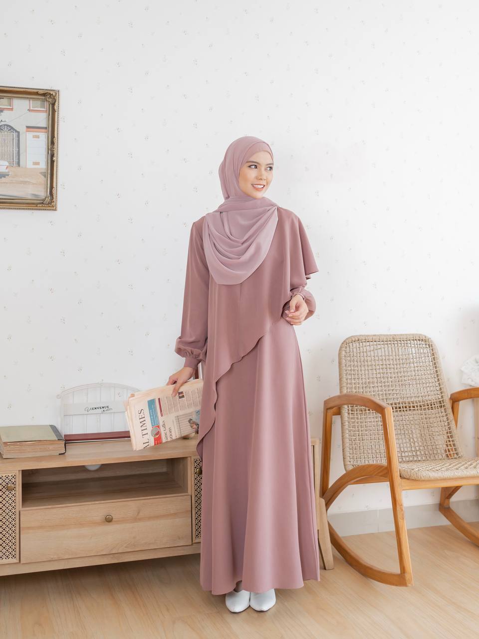Azmiza - Meera - Dress (Dress Daily Haji Umroh Bahan Soft Linen)