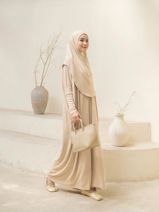 Image of Azmiza - Kejora - Slim Hand (ABAYA ONLY) (Abaya Oversize Up To Jumbo Size Daily Umroh Haji Bahan Soft Rib Knit)