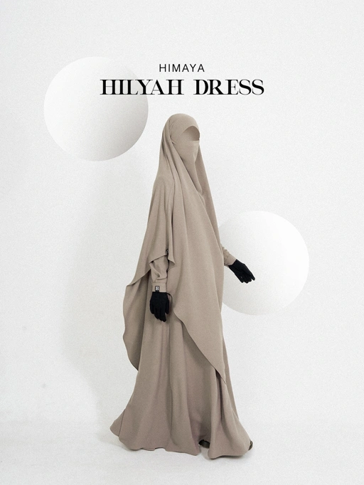 Image of Himaya - Hilyah Dress-(DRESS ONLY)-( Dress Up To Jumbo Size Muslimah Syar'i Umroh Haji Bahan Mazen Anti UV )