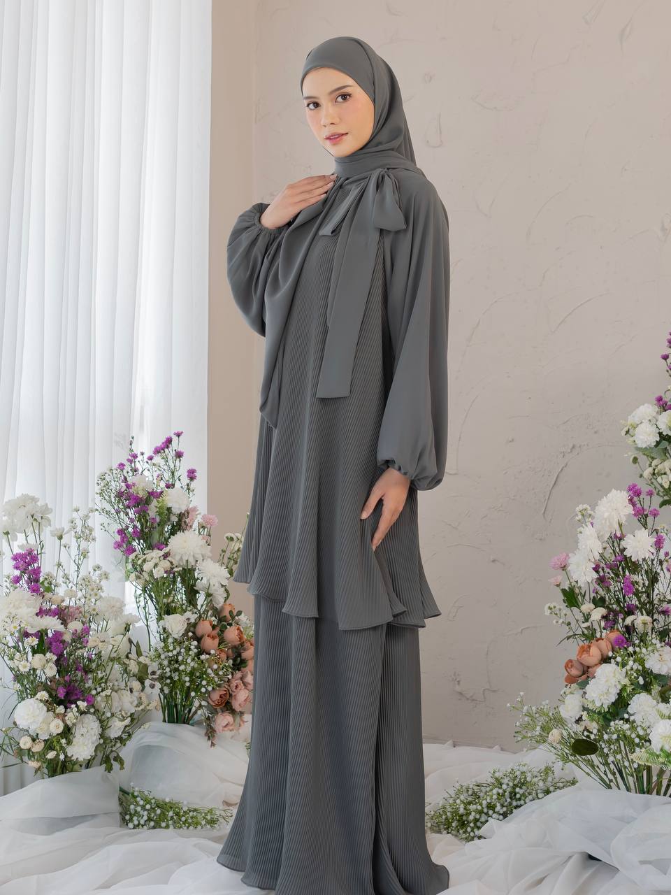 AZMIZA - MADELINE SERIES ( Dress Special Occasion Bahan Armani Silk dan Pleats)