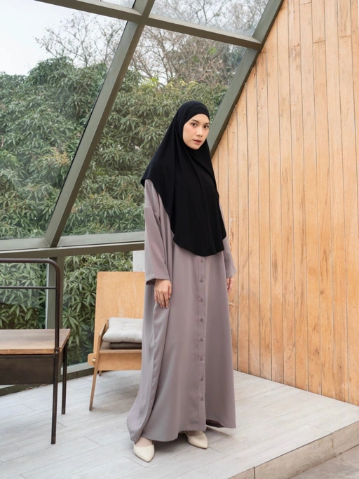 Image of Azmiza - Medina Abaya _ ( Abaya Oversize Up To Jumbo Size Daily Umroh Haji Bahan Sahara Platinum)