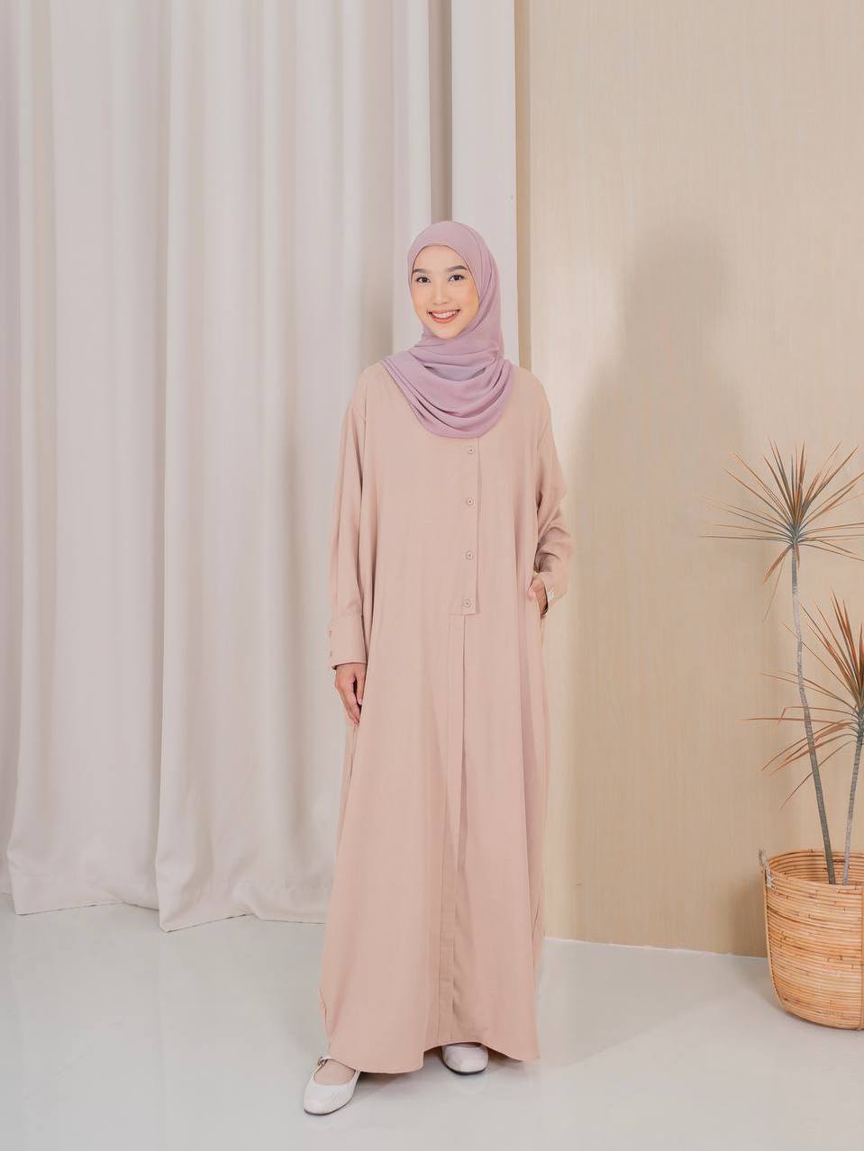 Azmiza - Izzy Dress - Soft Cotton Premium ( Dress Daily Special Occasion Umroh Haji Bahan Premium Soft Cotton)