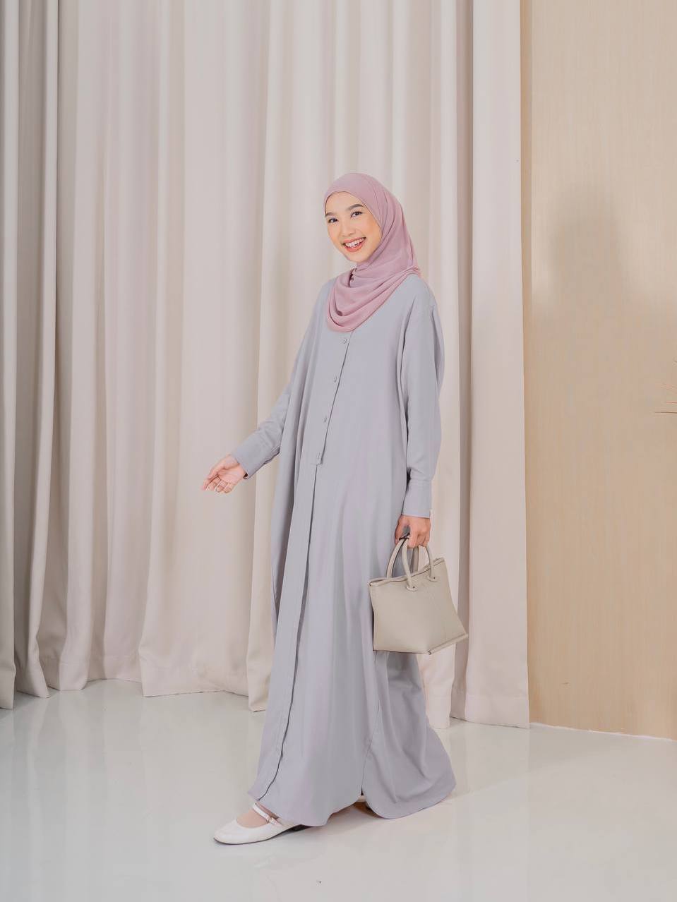 Azmiza - Izzy Dress - Soft Cotton Premium ( Dress Daily Special Occasion Umroh Haji Bahan Premium Soft Cotton)