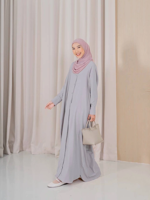 Image of Azmiza - Izzy Dress - Soft Cotton Premium ( Dress Daily Special Occasion Umroh Haji Bahan Premium Soft Cotton)