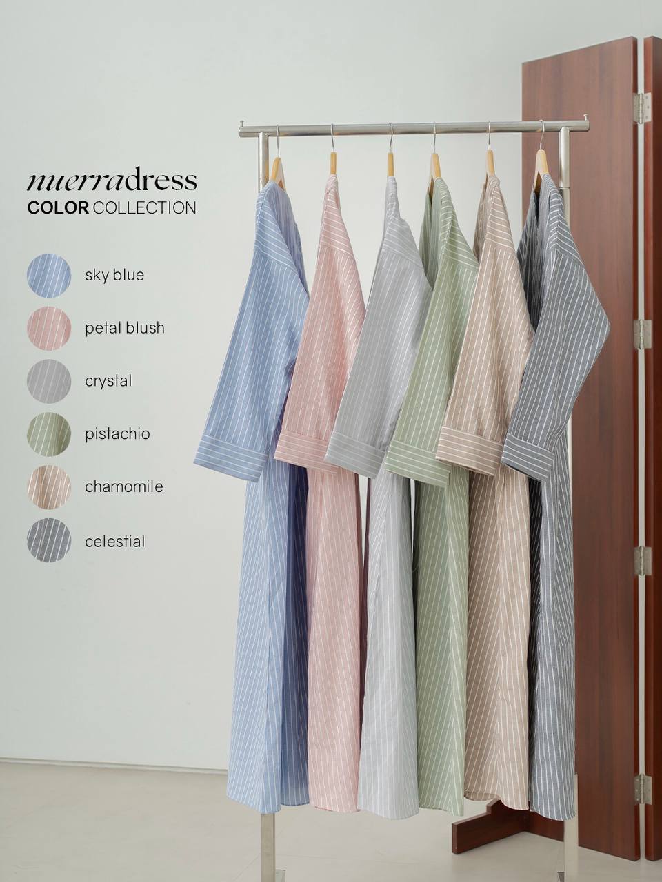 Azmiza-Nuerra Dress-Dress Stripe Oversized-Abaya Stripe Cotton Umroh Haji Nyaman Adem-