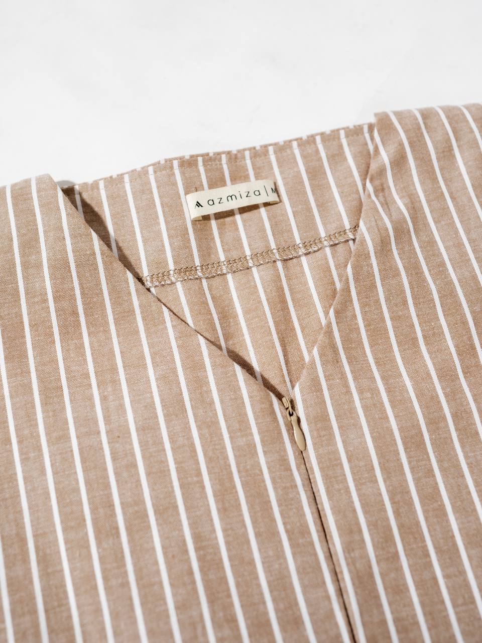 Azmiza-Nuerra Dress-Dress Stripe Oversized-Abaya Stripe Cotton Umroh Haji Nyaman Adem-