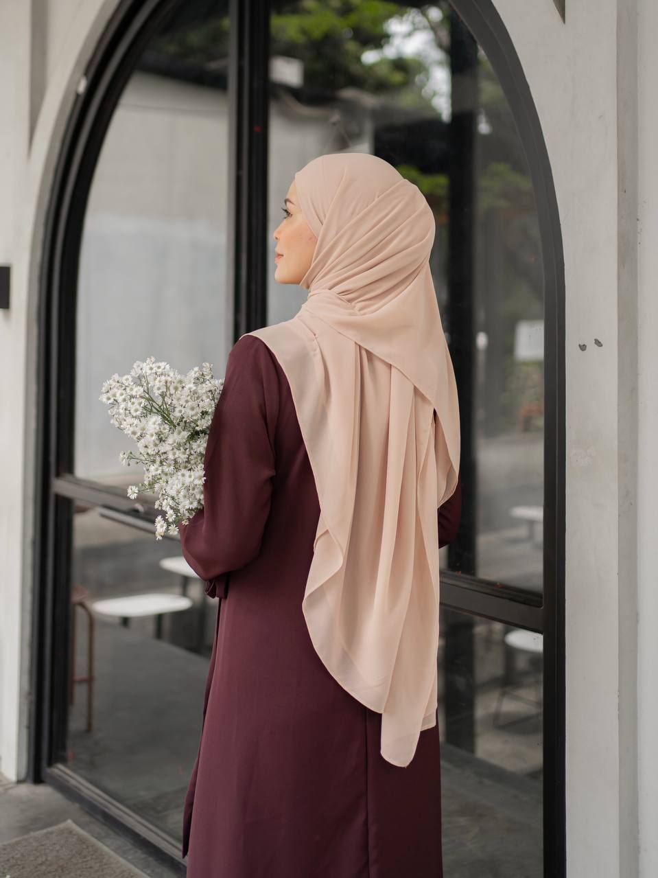 Azmiza-Raynan Dress-Dress Tali Up To Jumbo Size Outfit Lebaran Umroh Haji Bahan Sahara Platinum