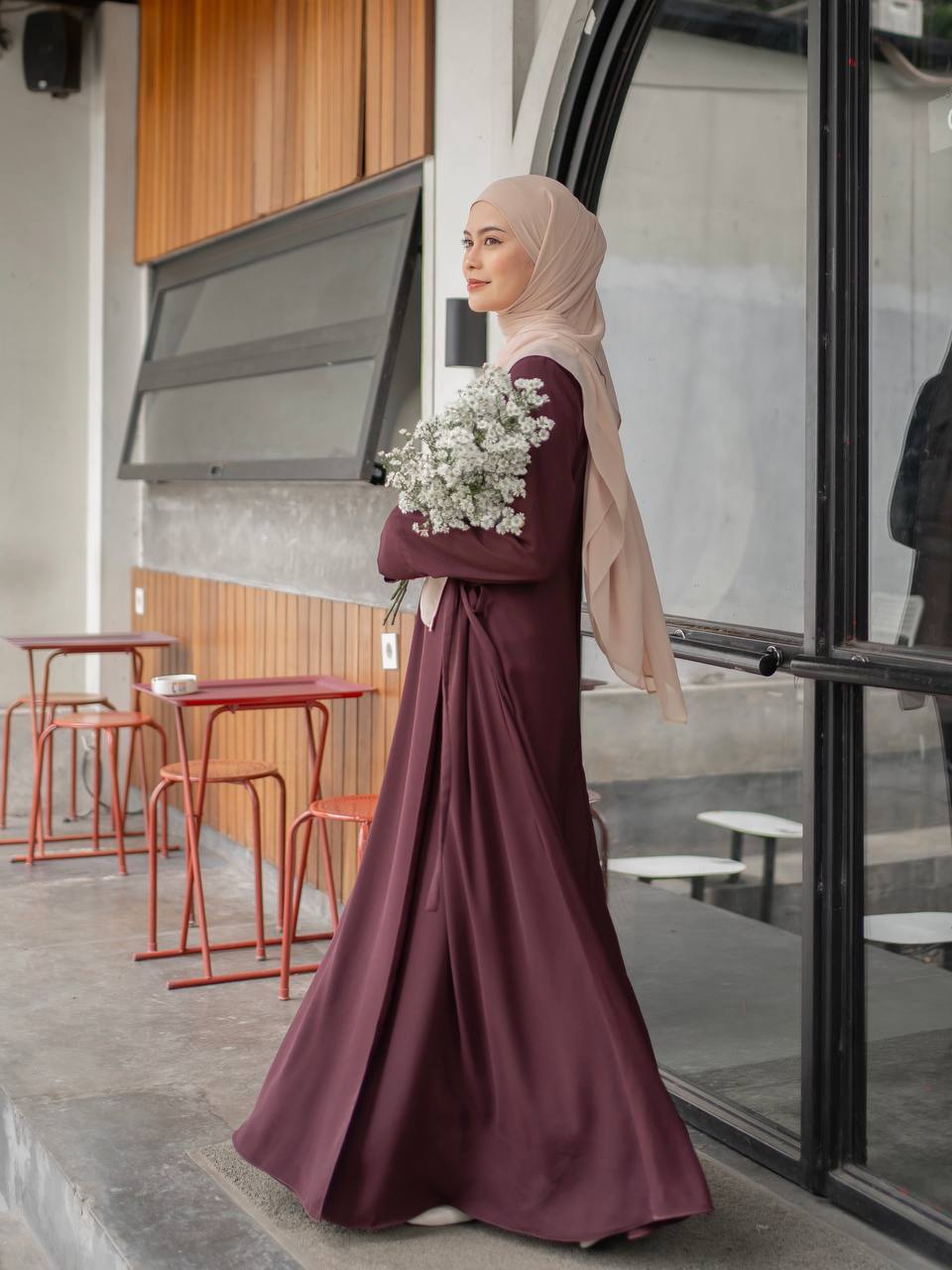 Azmiza-Raynan Dress-Dress Tali Up To Jumbo Size Outfit Lebaran Umroh Haji Bahan Sahara Platinum