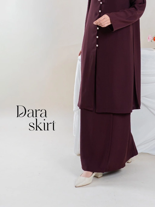 Azmiza-Dara Skirt (HANYA ROK SAJA)-Rok Malaysian Look Bahan Sahara Platinum