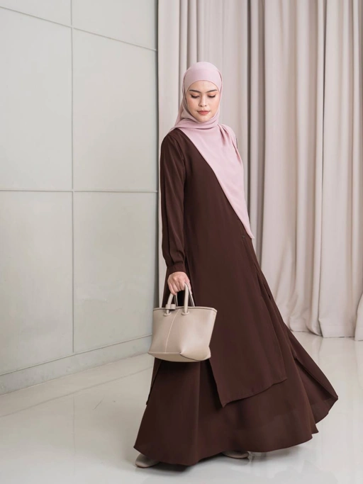 Image of Azmiza-Hanum Tunik-(TUNIK ONLY)-(Atasan Lengan Panjang Daily Umroh Haji Bahan Sahara Platinum)