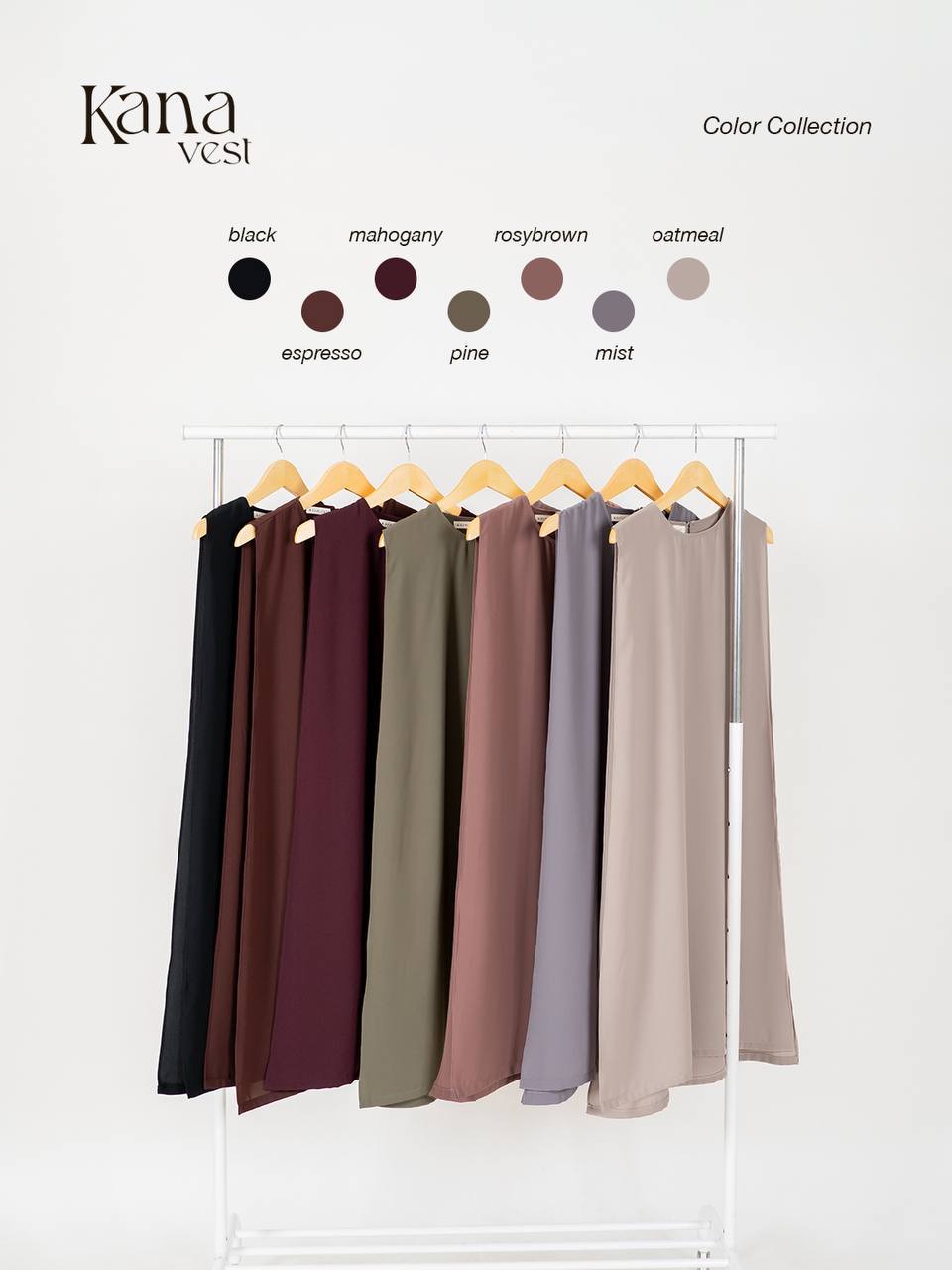 Azmiza-Kana Vest(Hanya Vest Saja Free Belt)-Vest Tali Pinggang Daily Wear Bahan Sahara Platinum