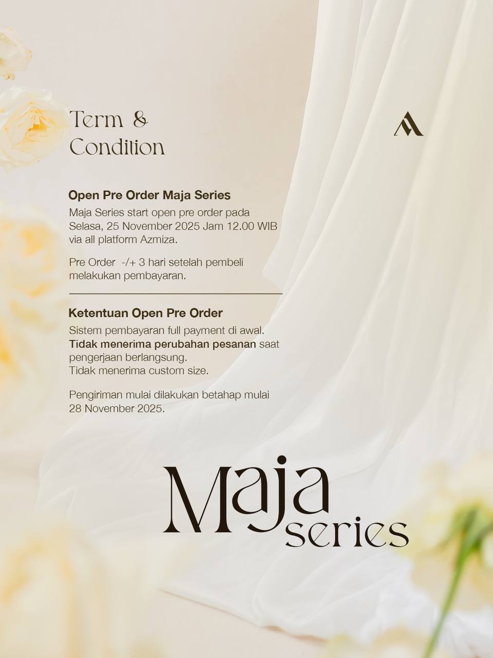 Azmiza-Maja Dress Sahara-Dress Lengan Balon Bahan Sahara Platinum-Dress Umroh Haji Daily Wear