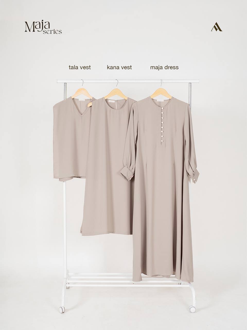 Azmiza-Kana Vest(Hanya Vest Saja Free Belt)-Vest Tali Pinggang Daily Wear Bahan Sahara Platinum