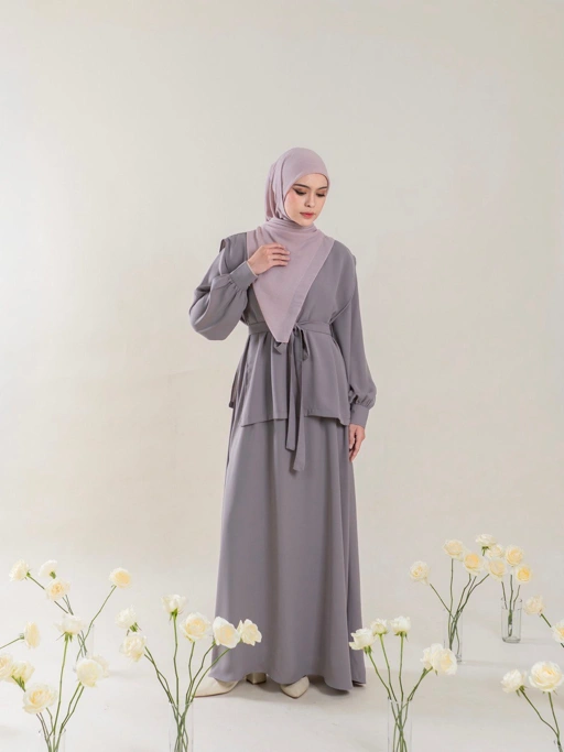 Image of Azmiza-Tala Vest (HANYA VEST SAJA FREE BELT)-Vest Tali Pinggang Daily Wear Bahan Sahara Platinum
