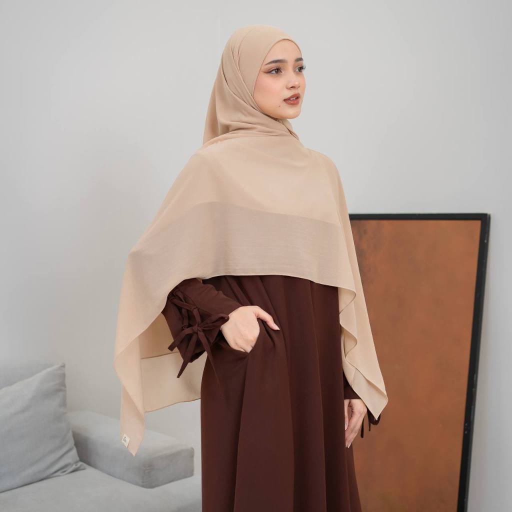 Azmiza-Calla Dress-Dress Tangan Pita Ribbon Sleeve Daily Umroh Haji Busui Friendly