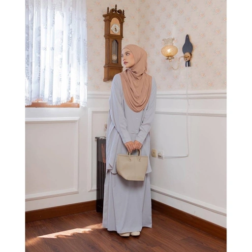 Image of Azmiza - Izzy Set - Soft Cotton Premium (Atasan Lengan Panjang Rok Set Oversize Up To Jumbo Size Daily Bahan Premium Soft Cotton)