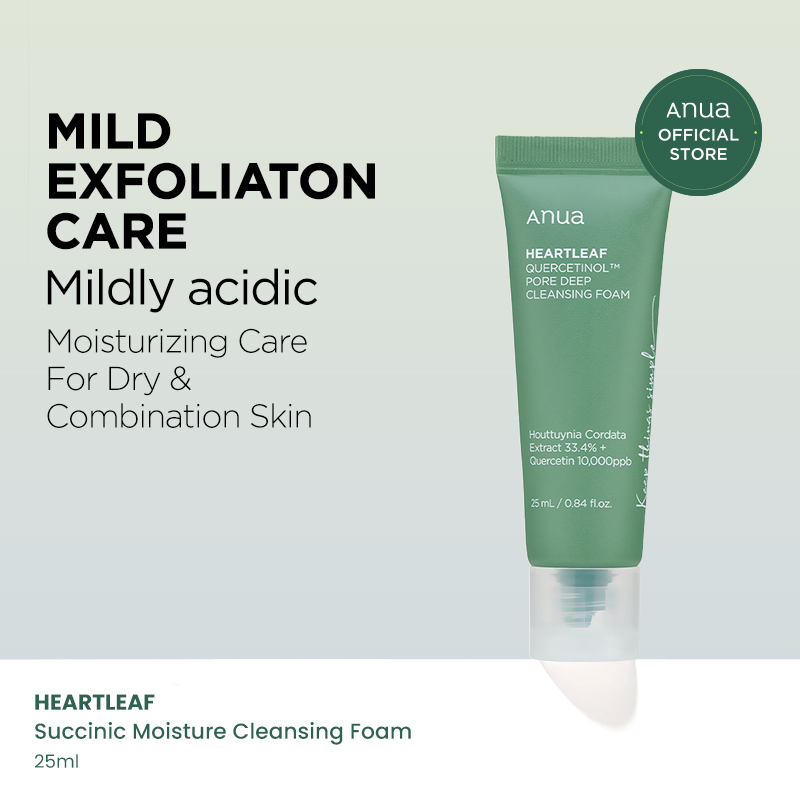 ANUA HEARTLEAF SUCCINIC MOISTURE CLEANSING FOAM 25ML