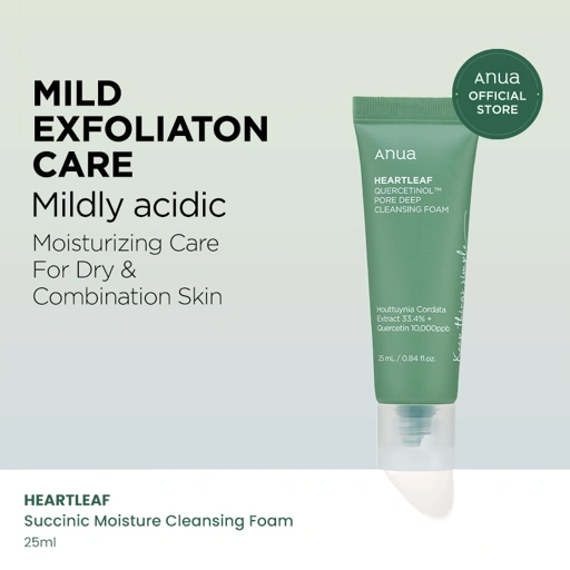 Image of ANUA HEARTLEAF SUCCINIC MOISTURE CLEANSING FOAM 25ML