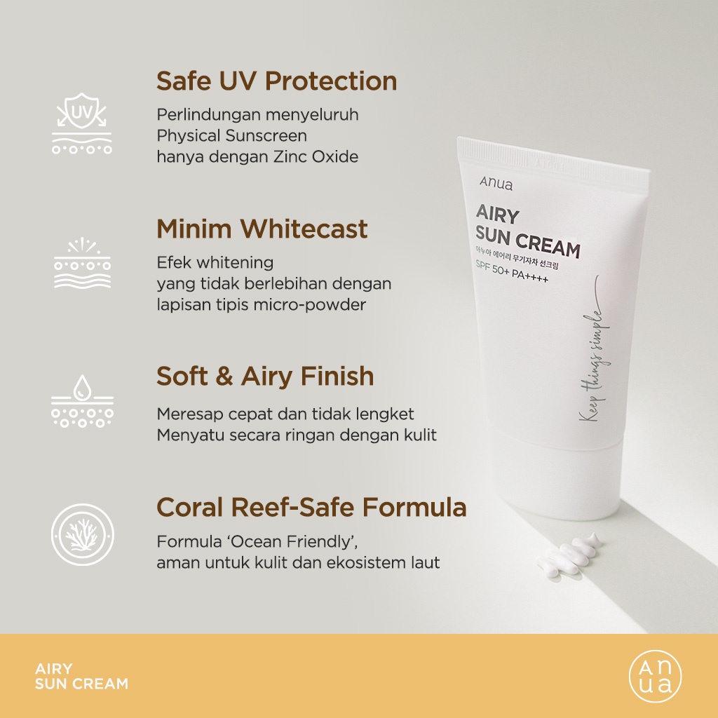 ANUA Airy Sun Cream (Sunscreen) 50ml