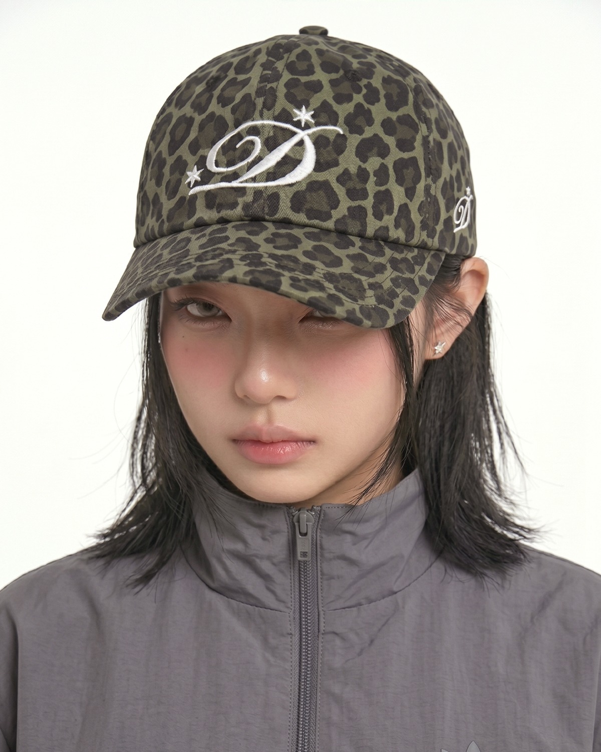 D Logo Cap (Leopard Green)
