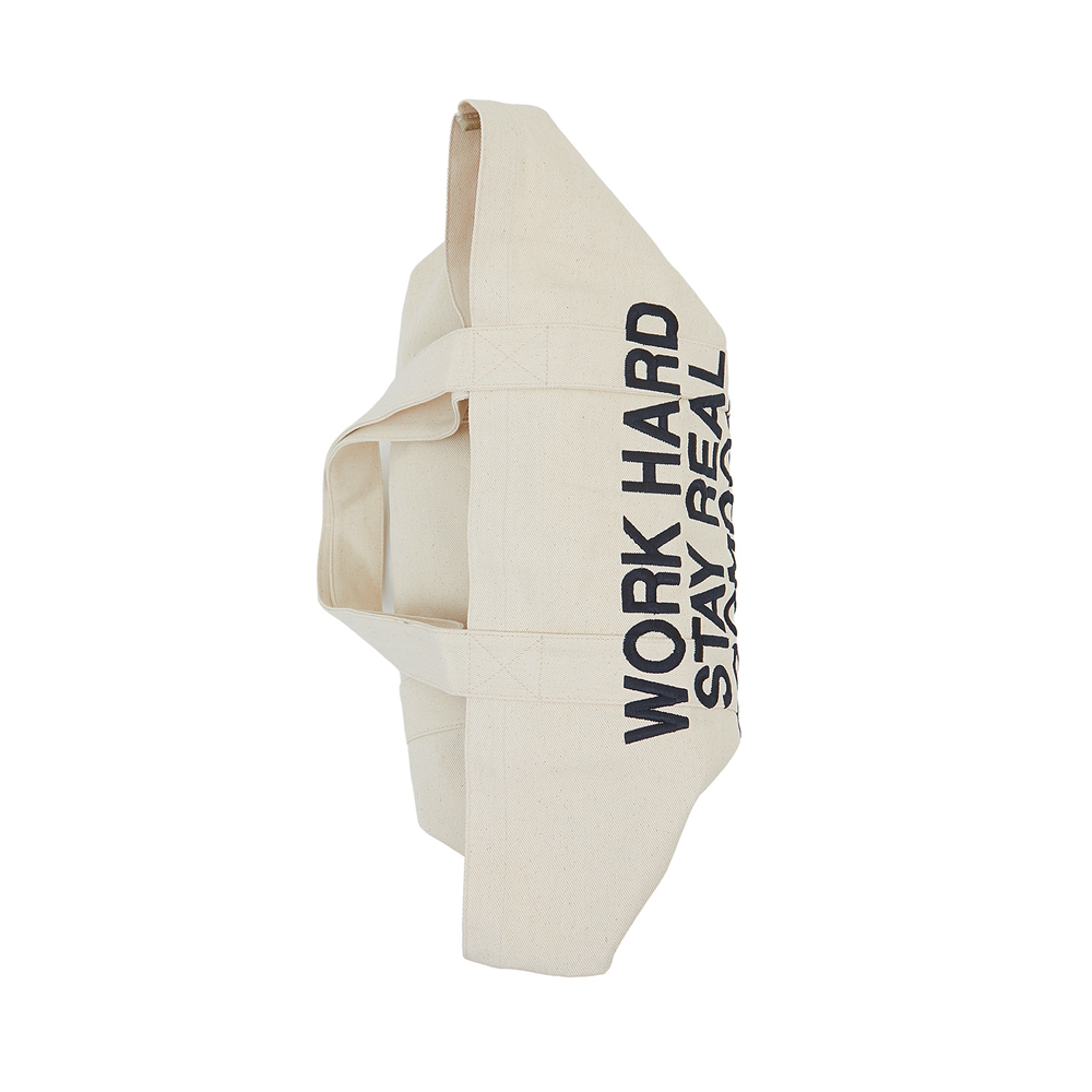 Work Hard Stay Real Bag (Beige)