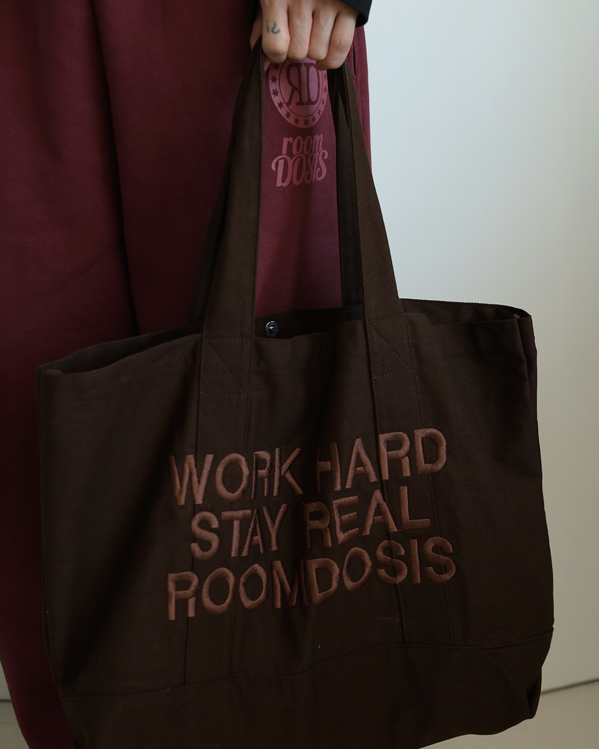Work Hard Stay Real Bag (Brown)