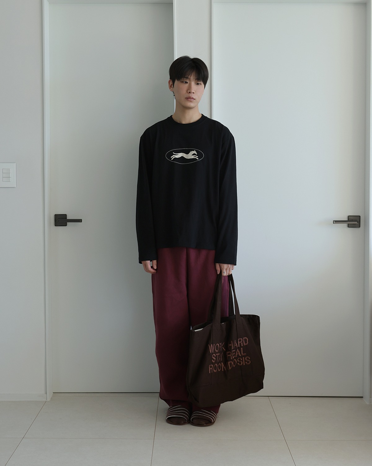 Work Hard Stay Real Bag (Brown)