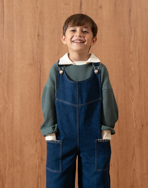 Image of SABINE AND HEEM - JAKKE Denim Overall with Handstitch - Denim - Kids Overall