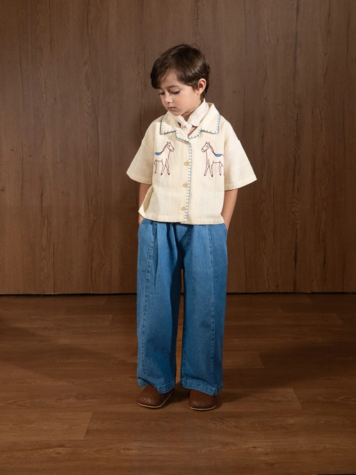 Image of SABINE AND HEEM - OBBY Loose Pants Denim  - Celana Denim Pants Anak