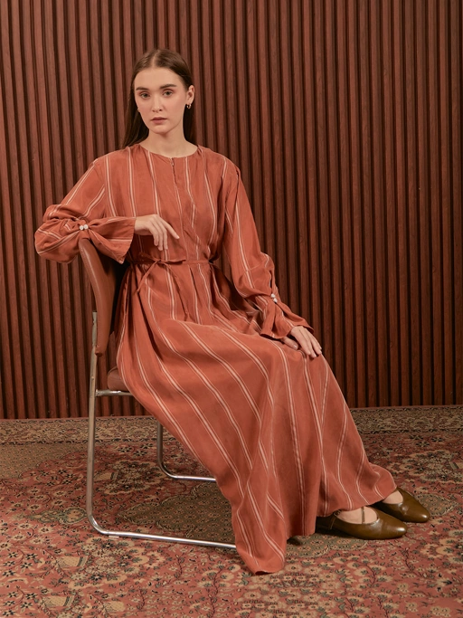 Image of SABINE AND HEEM - LOUI Longdress - Terracota - Adult - Dress dewasa