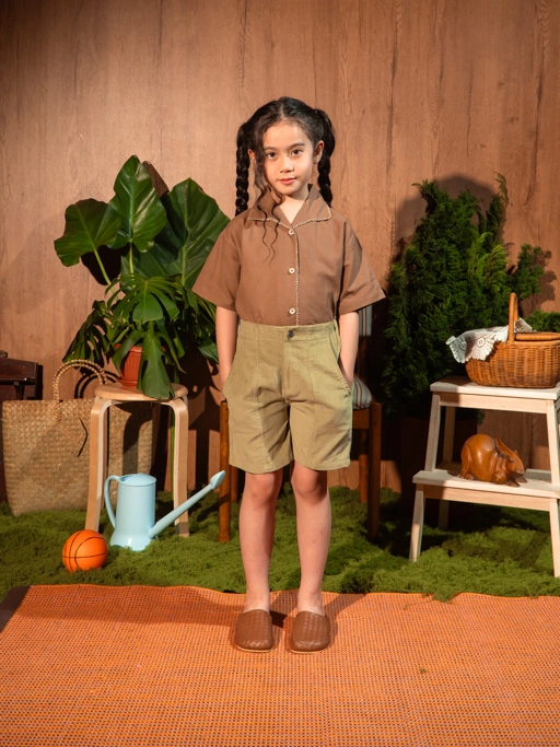 Image of SABINE AND HEEM - GENE Corduroy Short - Sage - Bawahan Celana Pendek Corduroy Anak