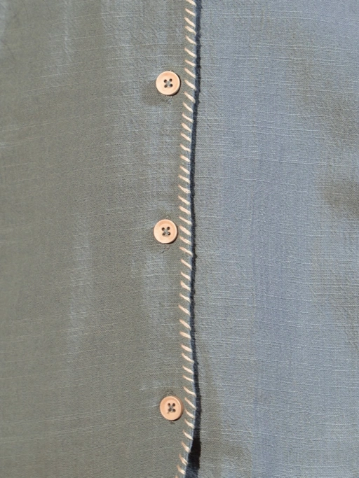 Image of SABINE AND HEEM - EDEN Linen Sashiko Shirt - Dusty Blue - Kemeja Linen Anak
