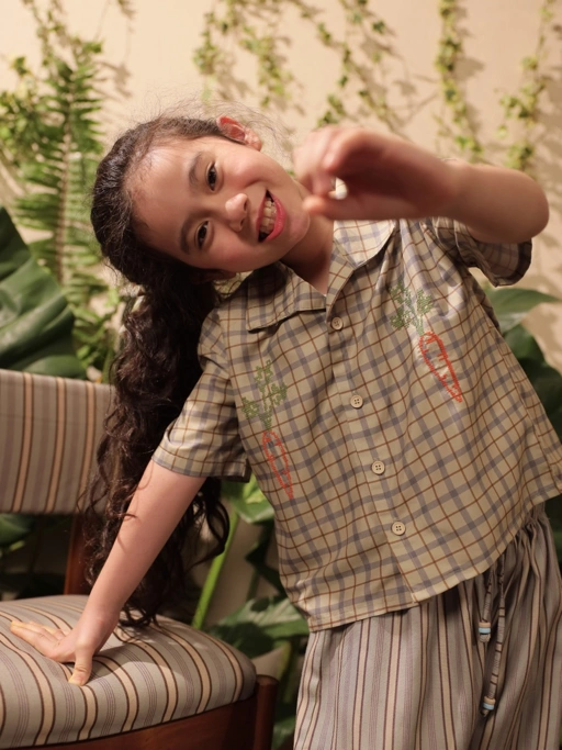 SABINE AND HEEM x KARROT – JAE Cotton Print Shirt – Organic Cotton Kids Shirt