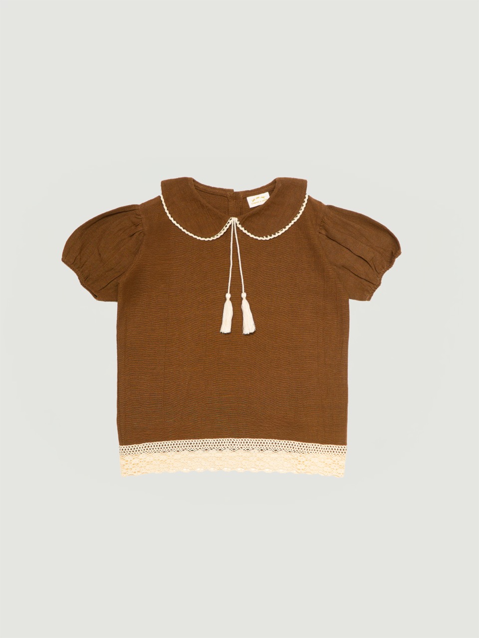 SABINE AND HEEM – SABRINA Collar Lace Blouse – Wood Brown – Girls Blouse Top