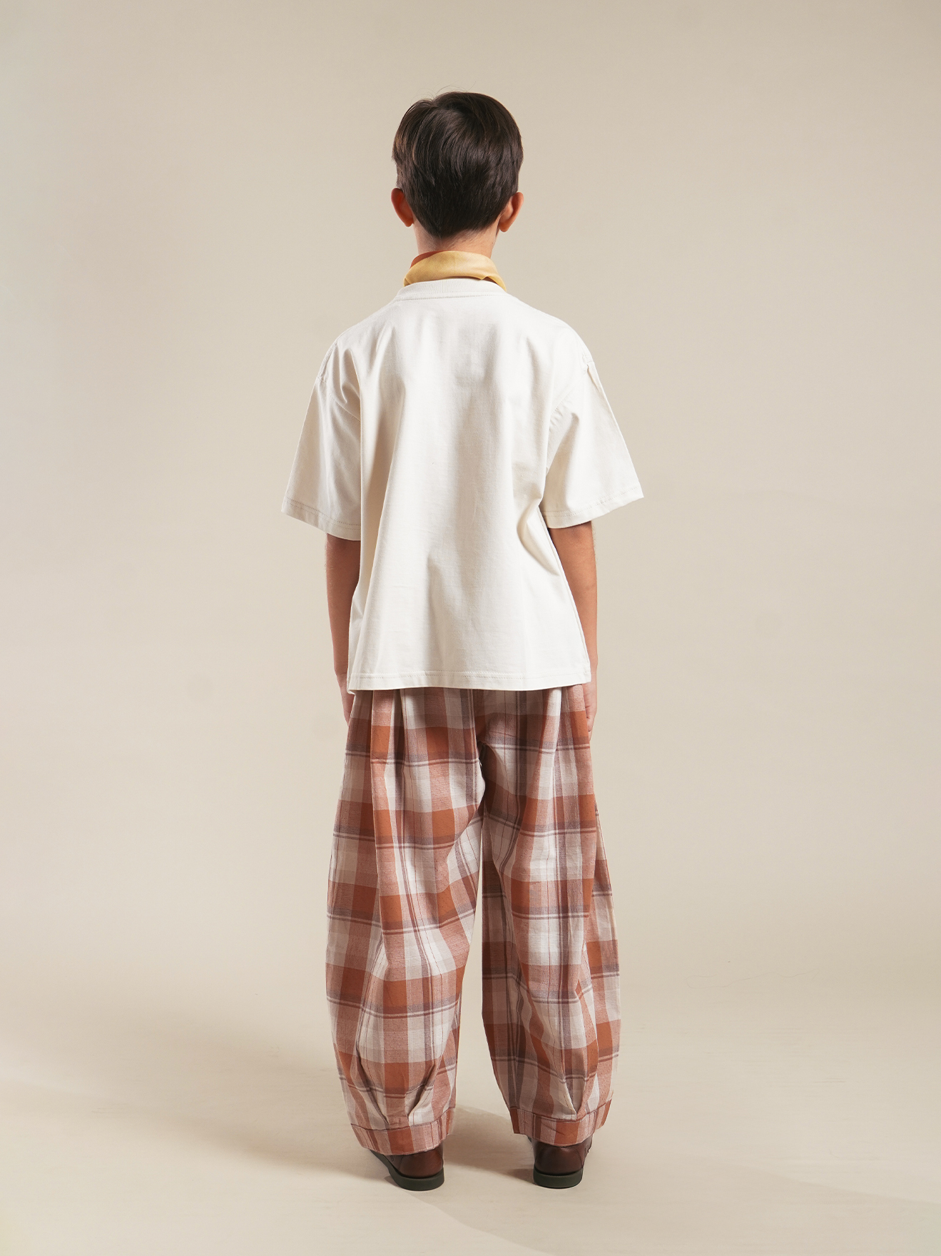 SABINE AND HEEM - BUXORO Balloon Big Pants - Plaid  Brown Terra - Kids Balloon Pants