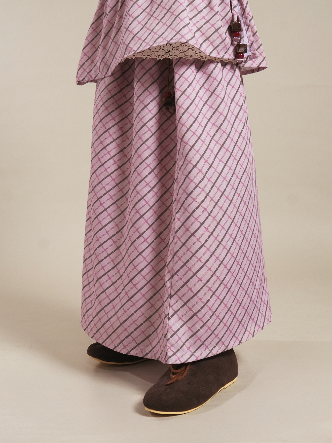 SABINE AND HEEM - JEANE Tartan Beads Skirt - Dusty Pink - Kids Skirt