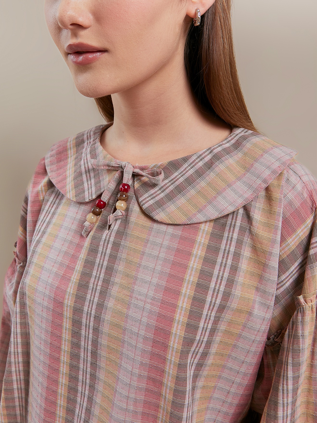 SABINE AND HEEM - SICILY Collar Blouse - Pink Brown - Adult Blouses