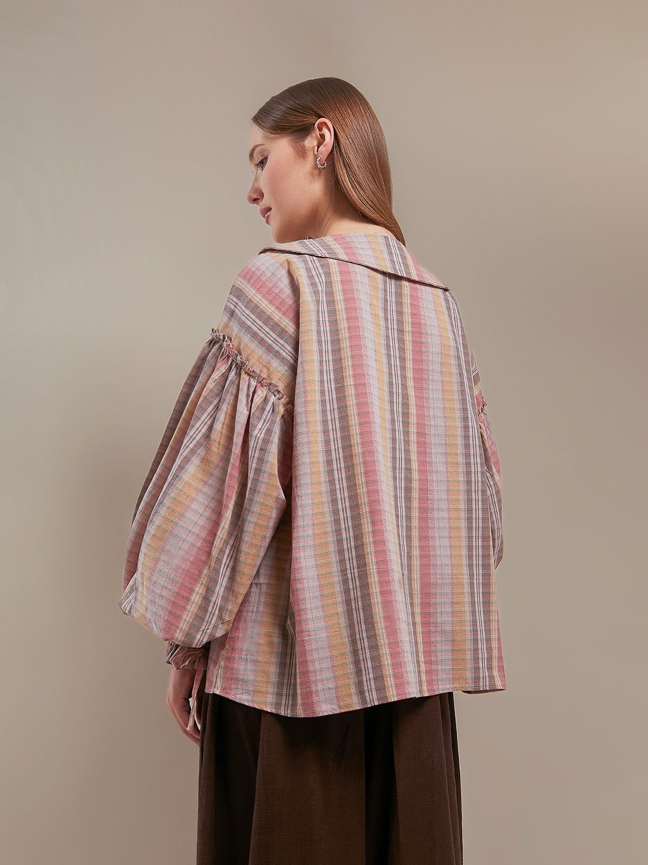 SABINE AND HEEM - SICILY Collar Blouse - Pink Brown - Adult Blouses