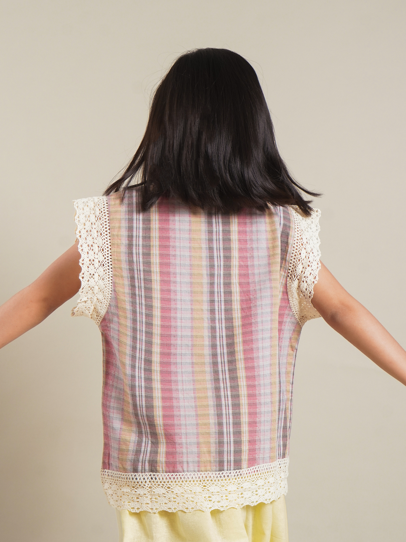 SABINE AND HEEM - PIANA Cotton Sleeveless Top - Pink Brown - Girls Cotton Top